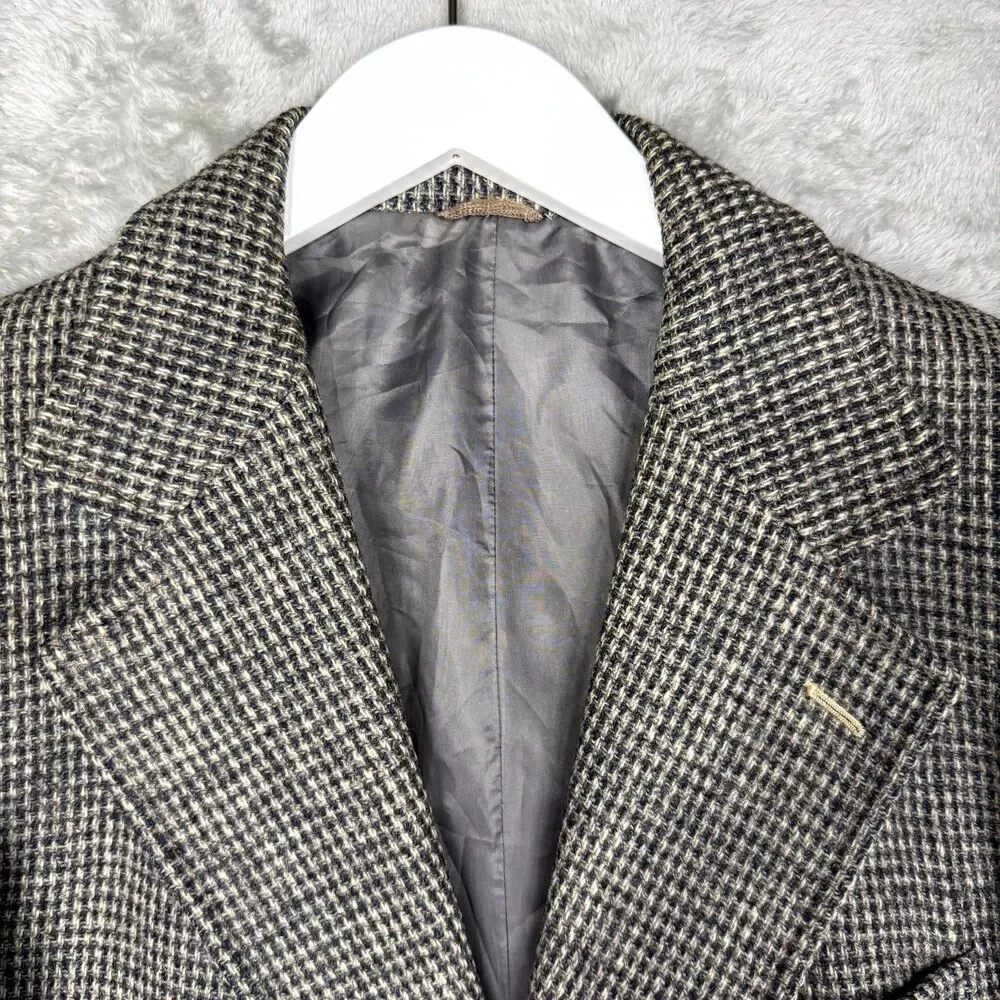 Vtg Harris Tweed Blazer Mens 42R Gray Scottish Virgin Wool Hand Woven The Bay